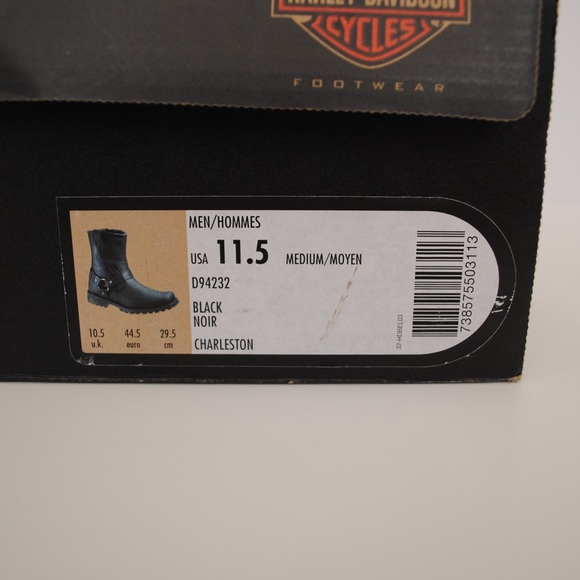 Harley Davidson Charleston Leather Boots D94232 Black Men's US 11.5 - Picture 3 of 16